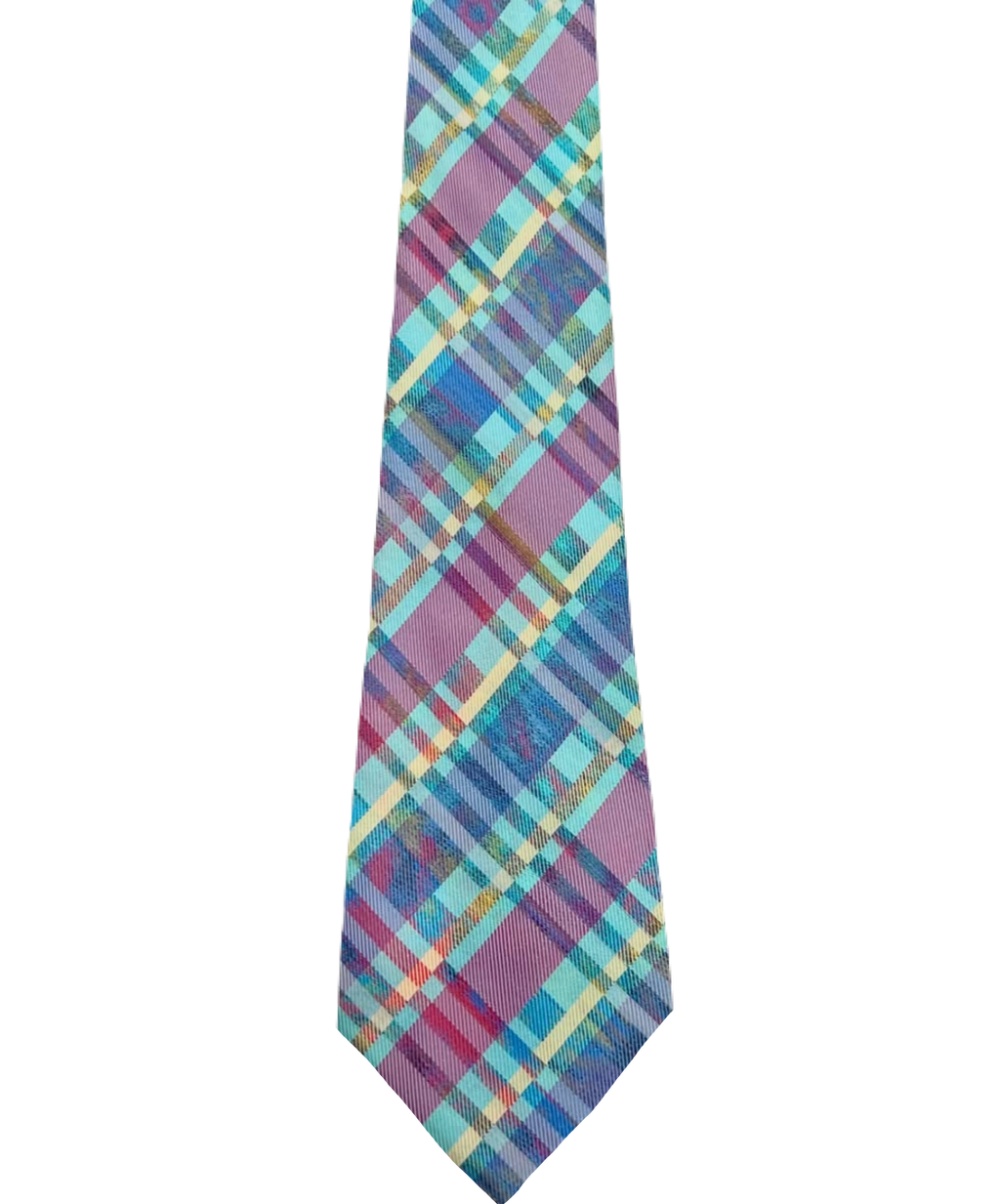 Plaid Blue Purple & Lavender Tie
