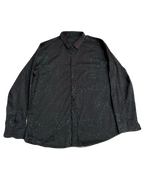 Green Splatter Black Buttonup