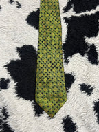 Green Embroidered Floral Tie