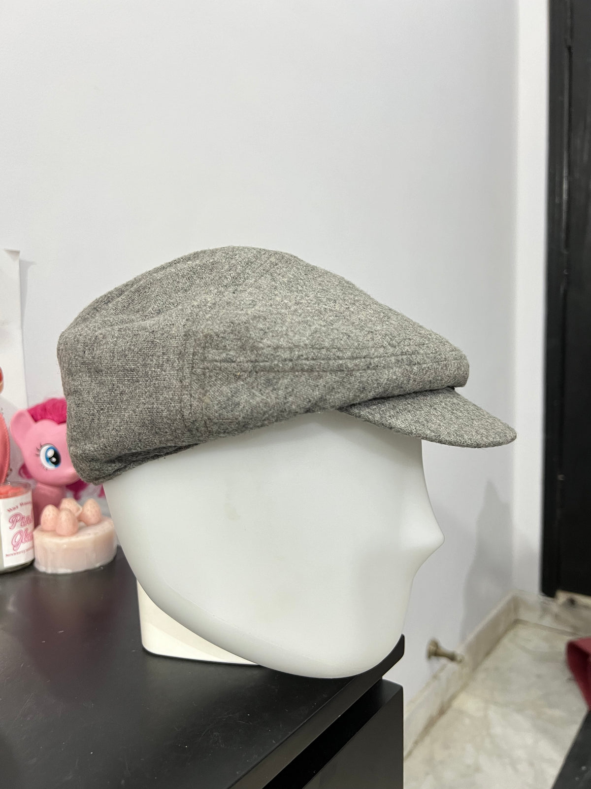Grey Woolen Newsboy Cap
