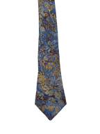 Gilt Edge Blue & Brown Floral Narrow Embroidered Tie