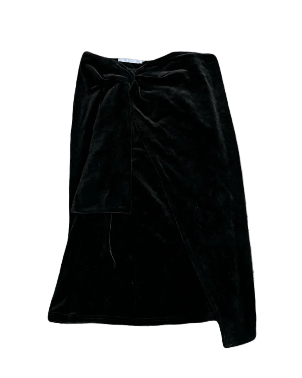 Tied Up Black Velvet Long Skirt