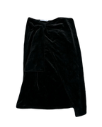 Tied Up Black Velvet Long Skirt