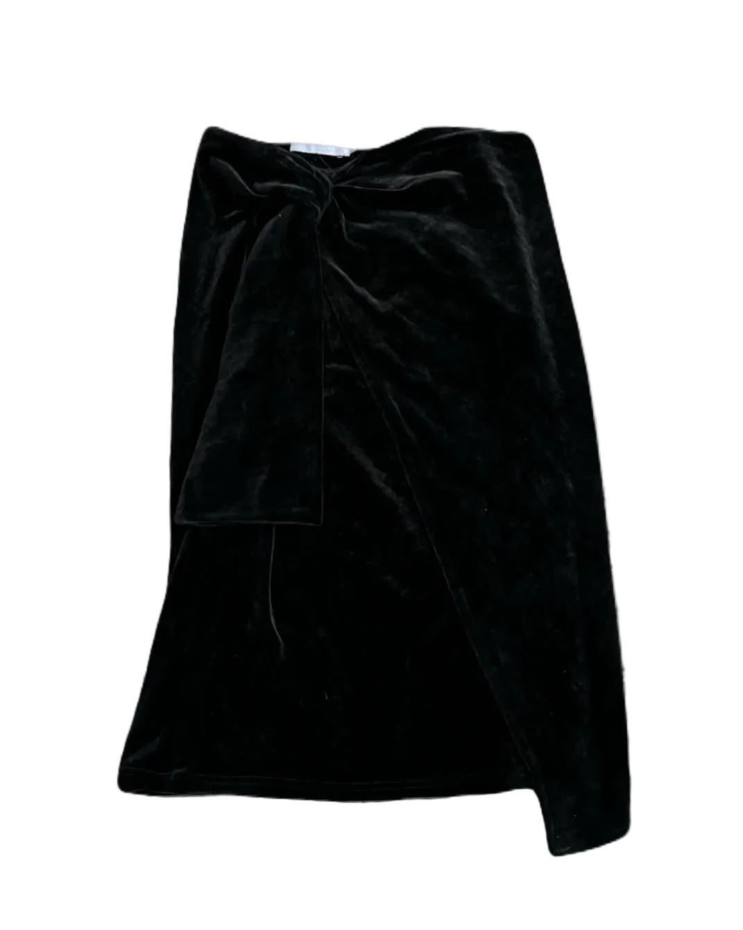 Tied Up Black Velvet Long Skirt