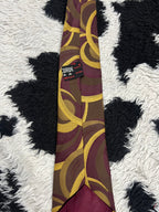 Plum & Yellow Embroidered Tie