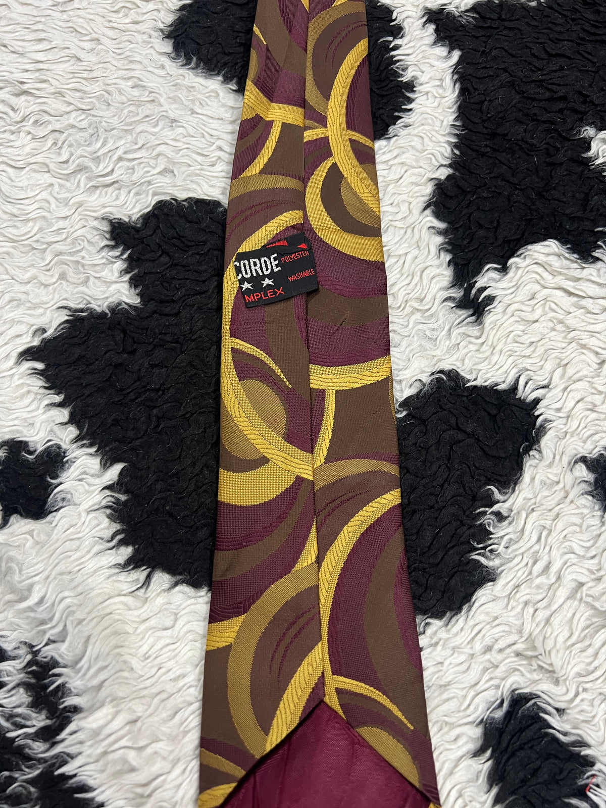Plum & Yellow Embroidered Tie