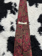 Keynote Fully Embroidered Red Paisley Tie