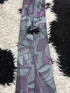 Grey & Purple Fully Embroidered Tie