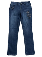 y2k The Slim Floral Embroidered Pants (Waist 32)