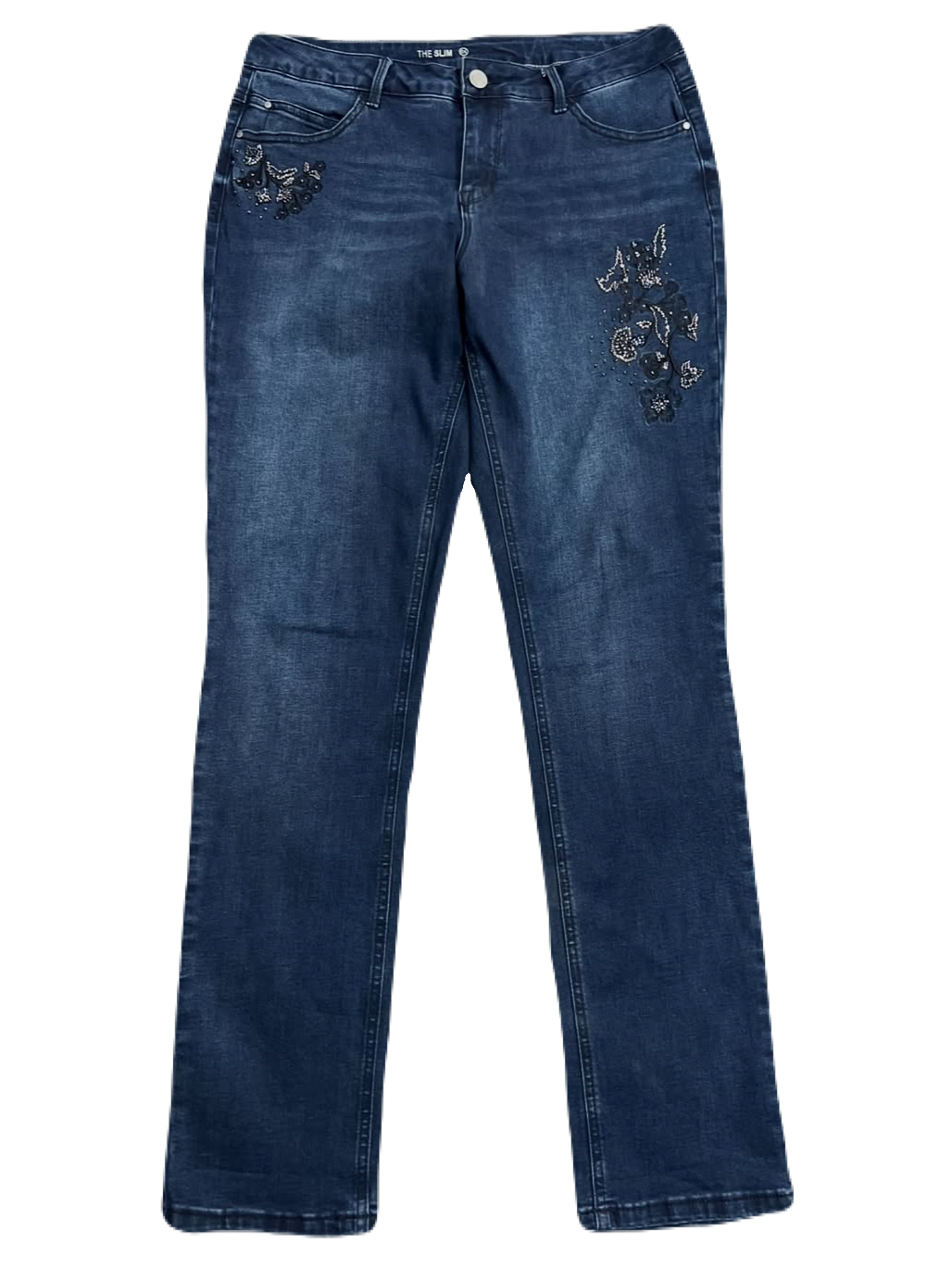 y2k The Slim Floral Embroidered Pants (Waist 32)