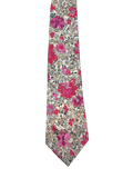 White & Pink Floral Tie