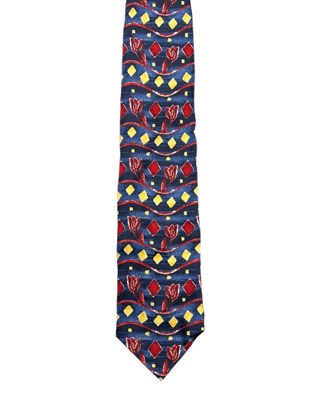 CANDA Blue & Red Floral Tie