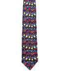 CANDA Blue & Red Floral Tie