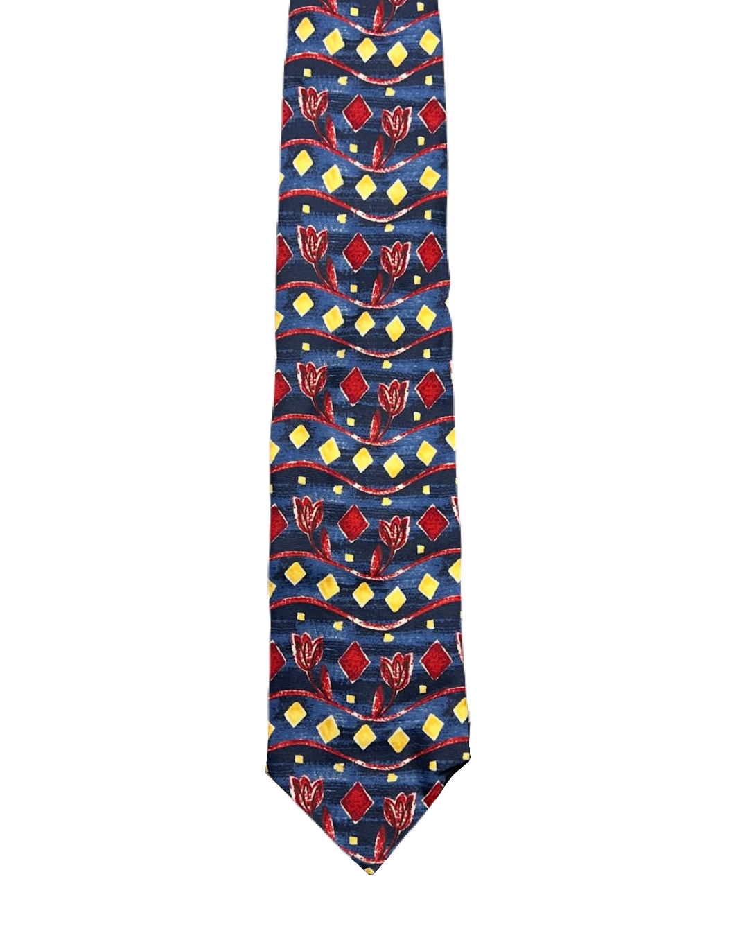 CANDA Blue & Red Floral Tie