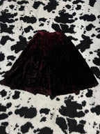 Blood Red Velvet Long Skirt