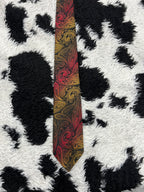 Black, Red & Yellow Paisley Narrow Tie