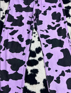 Purple Cow-Print Denims (Waist 32)