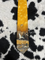 Mallards at Pond Painting Tie
