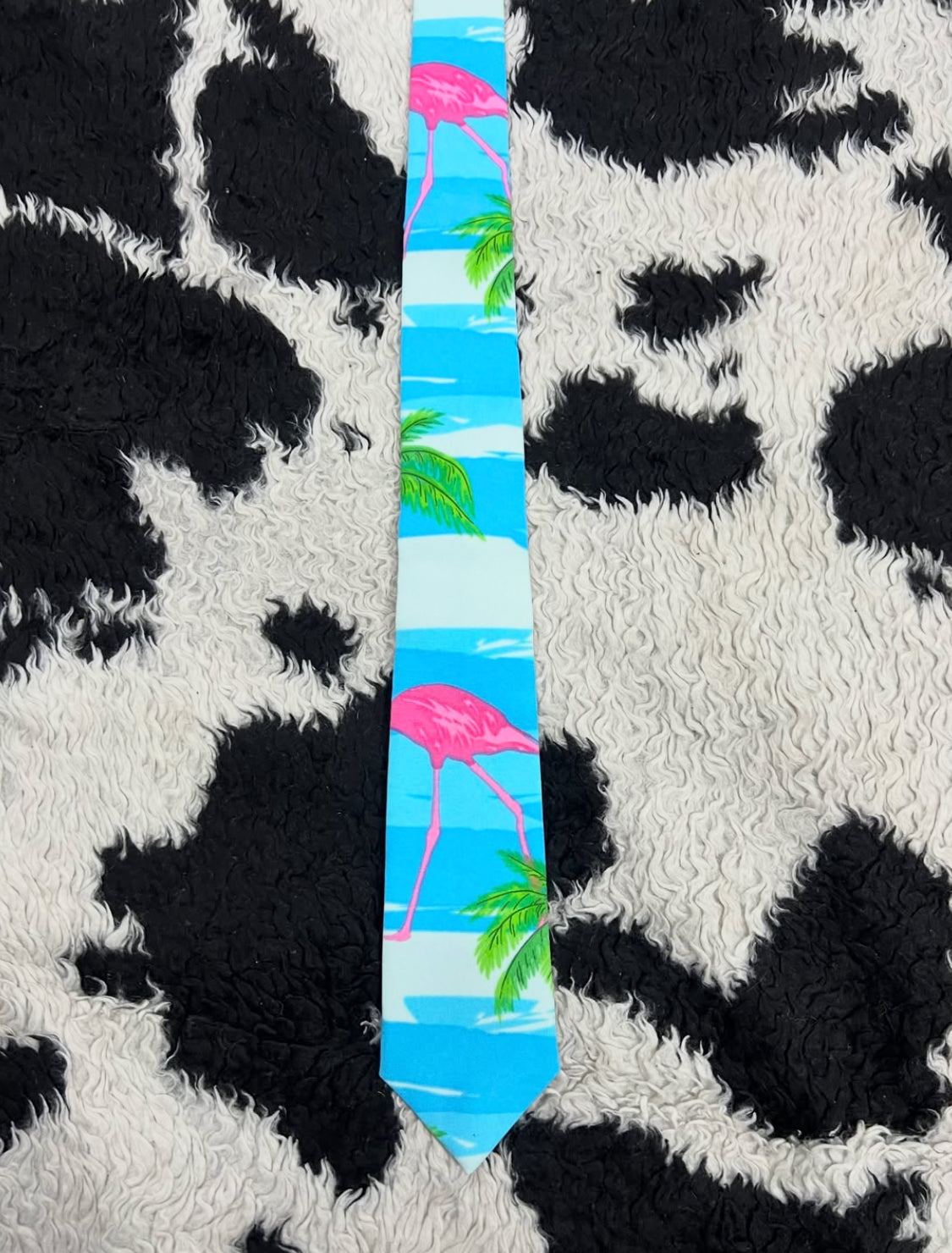Flamingos at the Beach Narrow Tie
