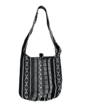 Black & White Woven Boho Shoulder Bag
