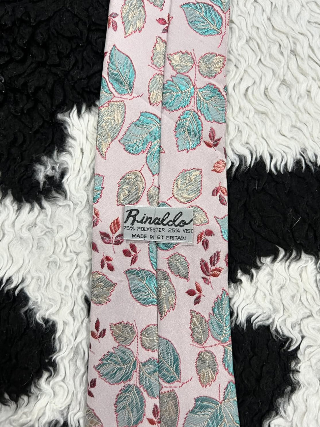 Rinaldo Pink Leaves Tie