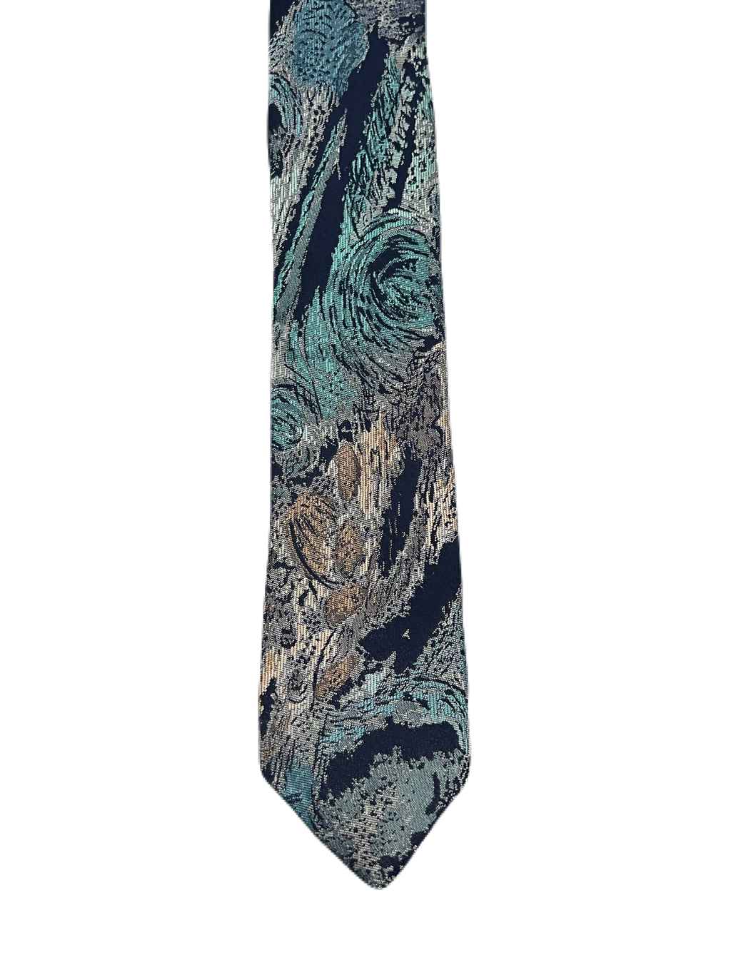 Blue Fully Embroidered Abstract Tie