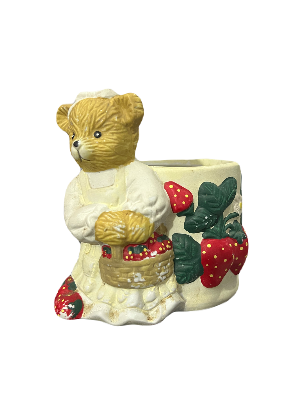 Ceramic Teddy Strawberries Holder/Plant Pot