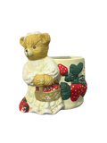 Ceramic Teddy Strawberries Holder/Plant Pot