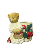 Ceramic Teddy Strawberries Holder/Plant Pot