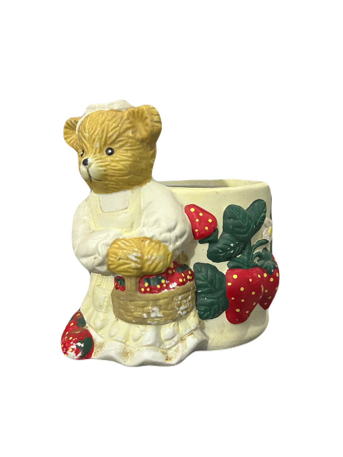 Ceramic Teddy Strawberries Holder/Plant Pot