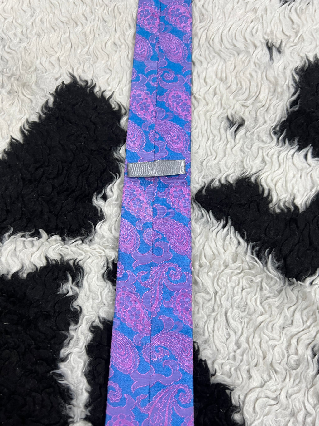 Pink & Blue Paisley Narrow Tie