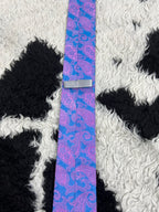 Pink & Blue Paisley Narrow Tie