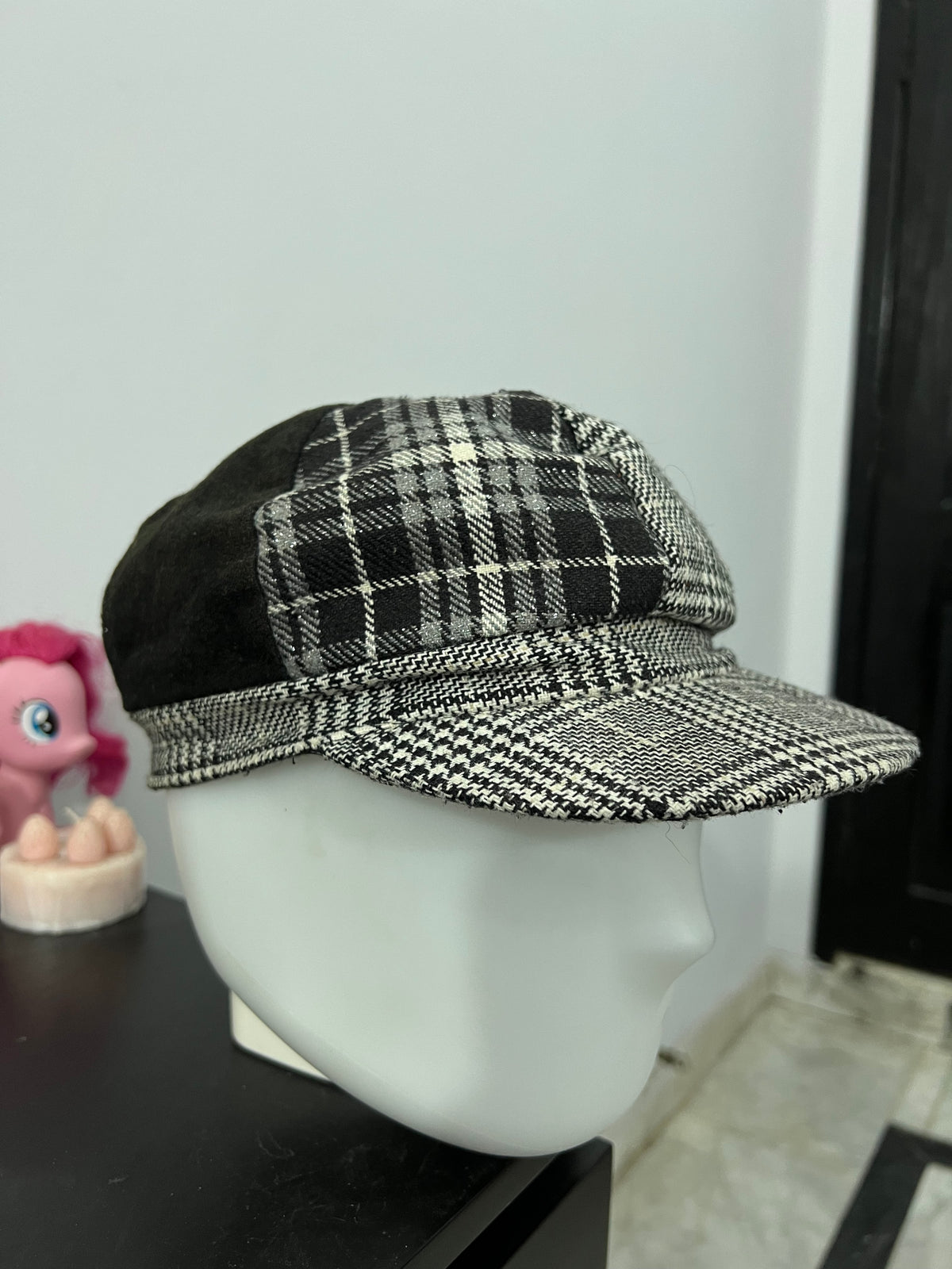 Plaid Patched Newsboy Cap