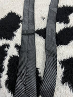 Black & Silver Lined Narrow Tie