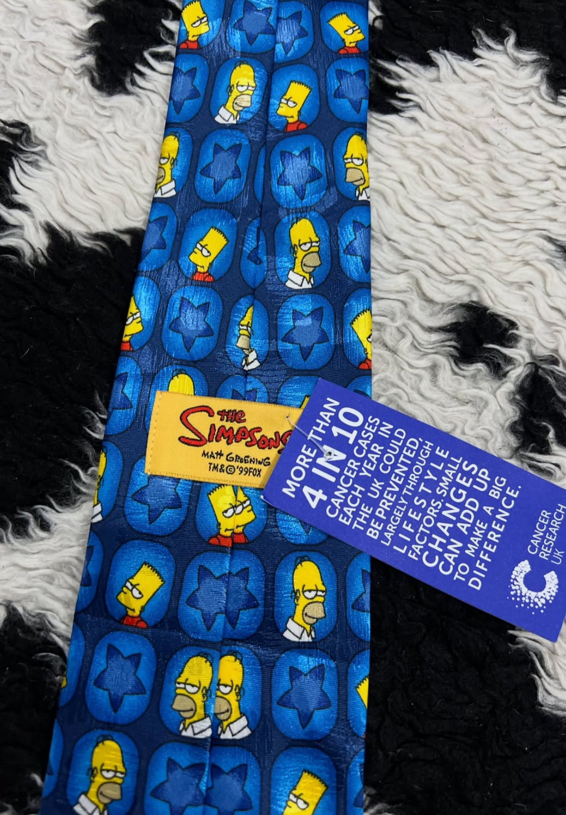 Vintage 1999 Homer & Bart Simpson Stars Tie