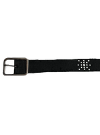 Black Studded Fabric Belt