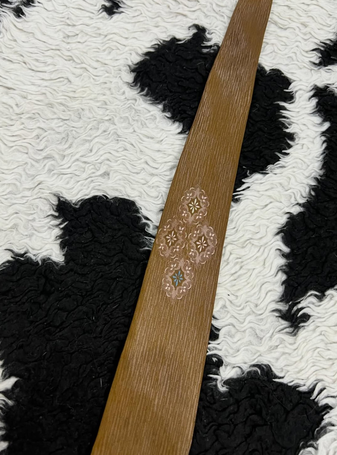 Narrow Brown Embroidered Tie