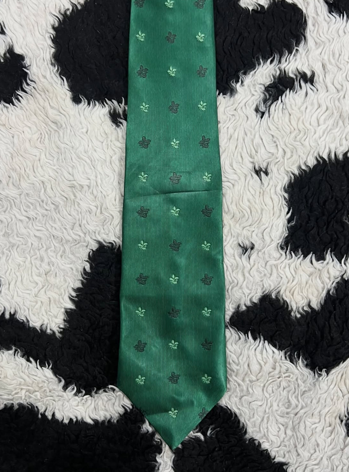 Green Embroidered Tie