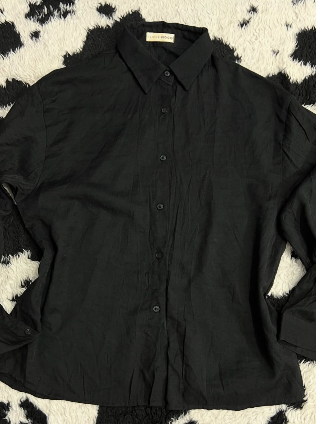 Shiny Black Buttonup