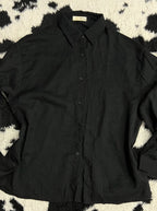 Shiny Black Buttonup