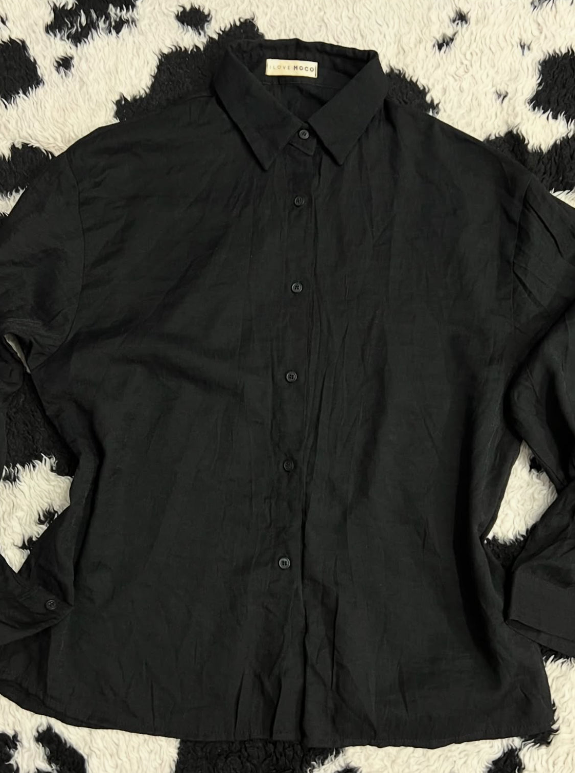 Shiny Black Buttonup