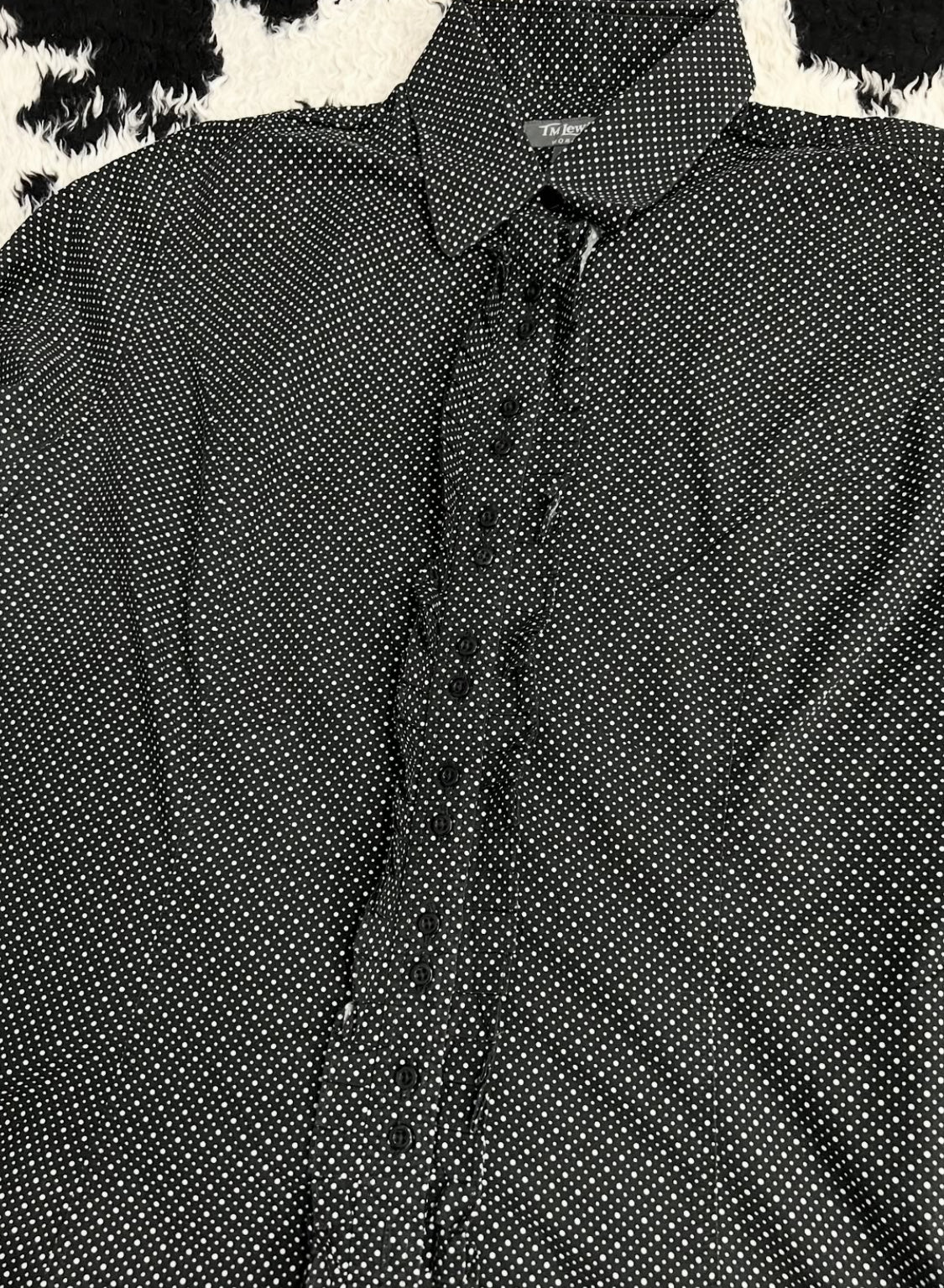 TM Lewins Black Dotted Women's Buttonup