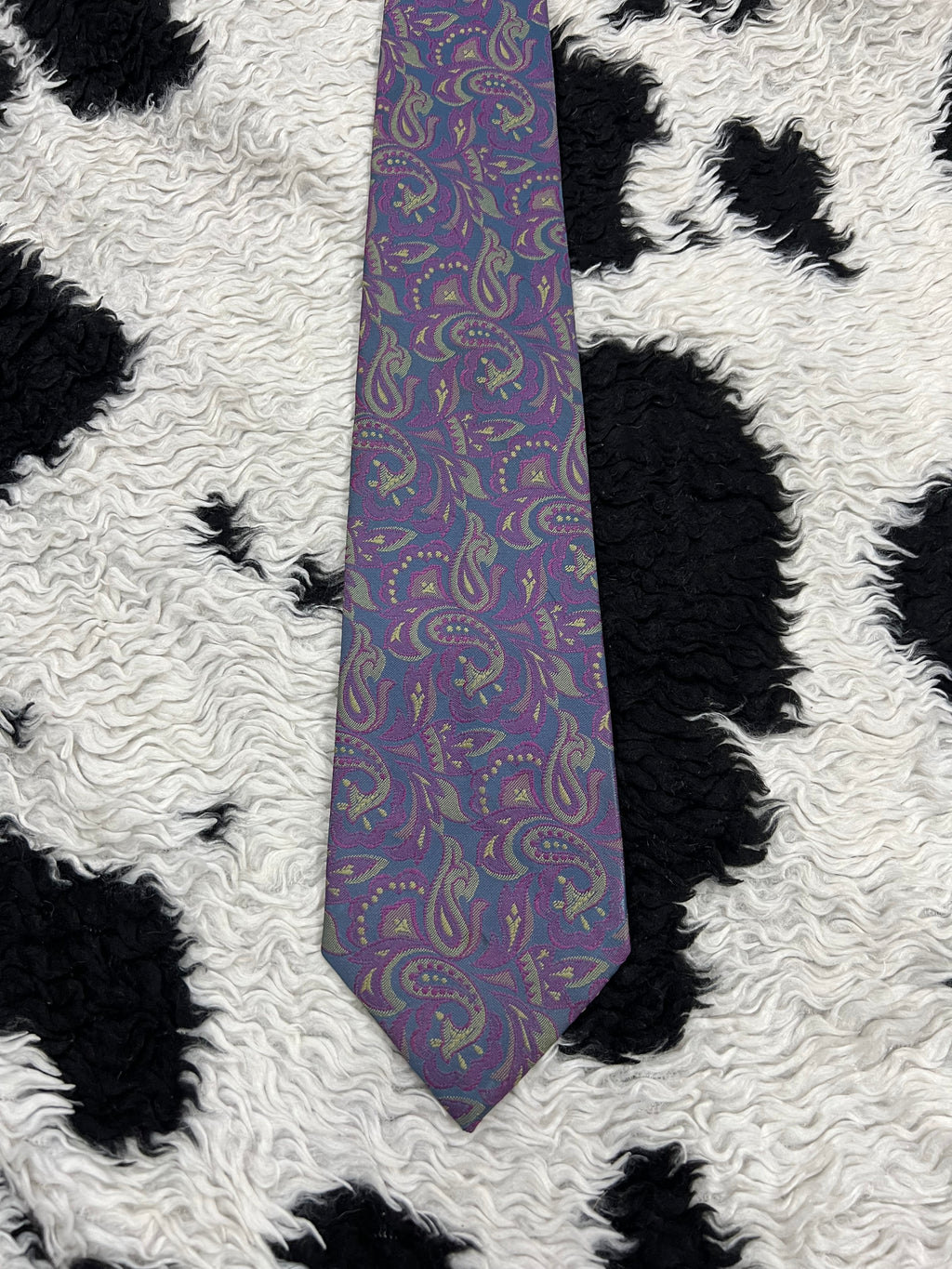 Topman Purple Embroidered Paisley Tie