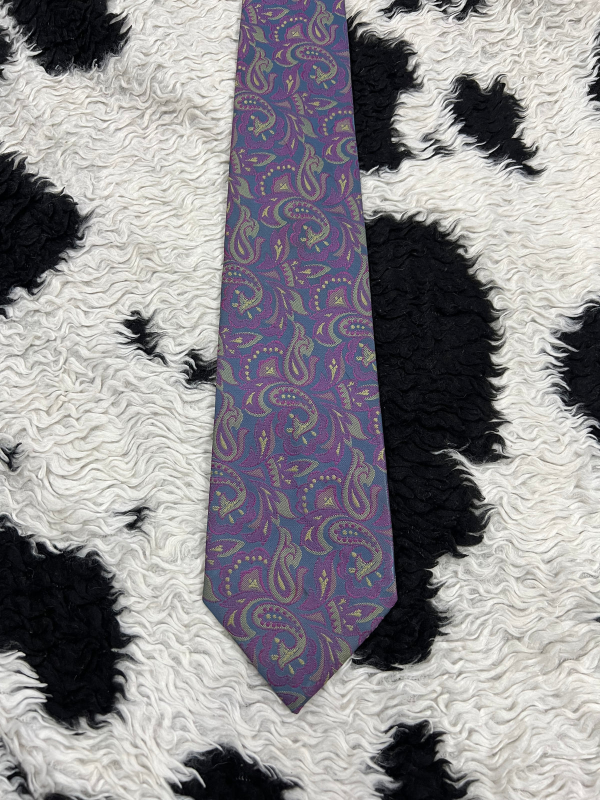 Topman Purple Embroidered Paisley Tie