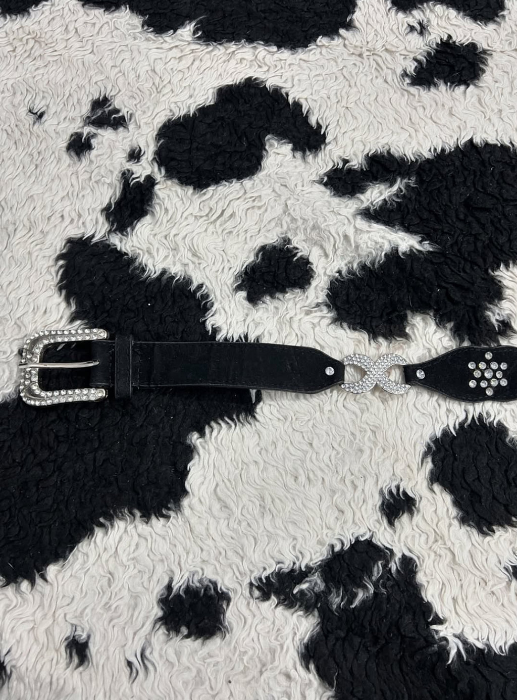 Black Bedazzled Conjoined Belt