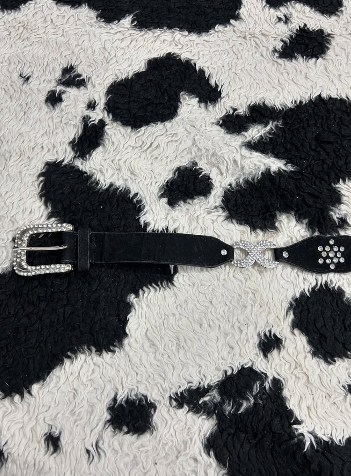 Black Bedazzled Conjoined Belt