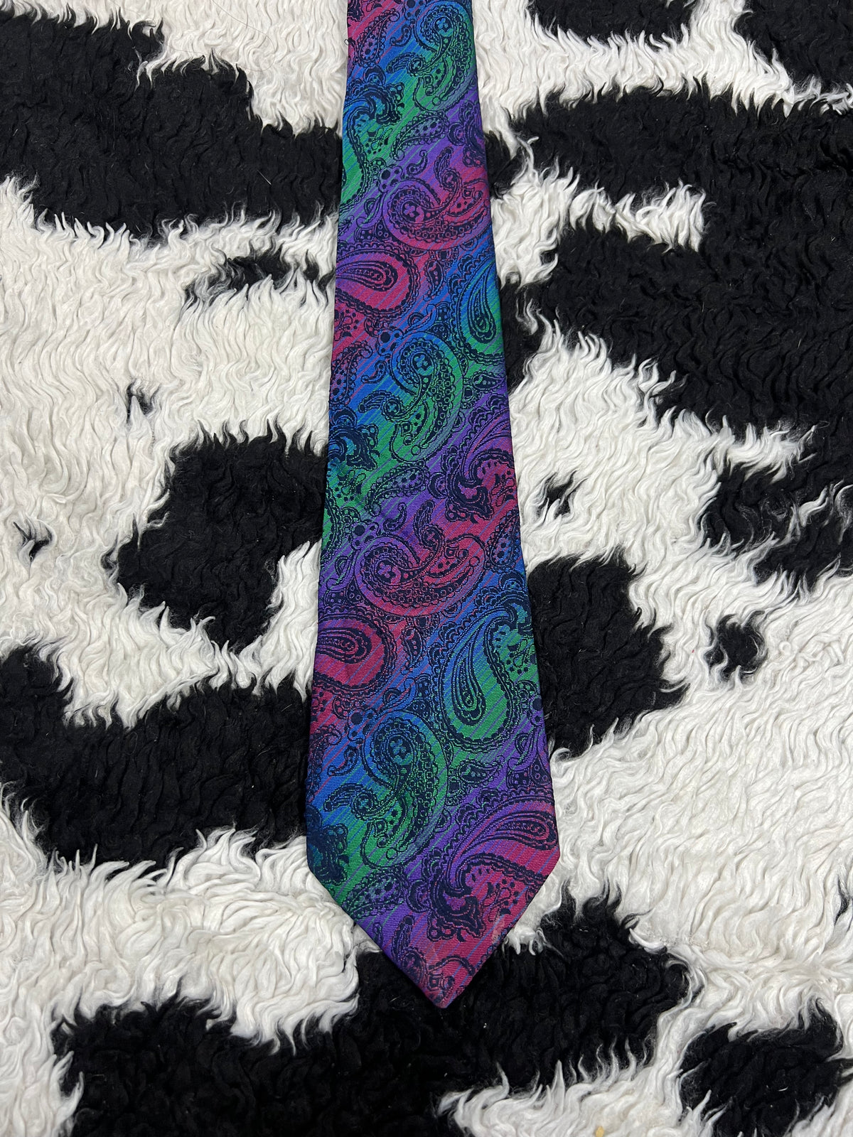 Multicolor Embroidered Paisley Tie