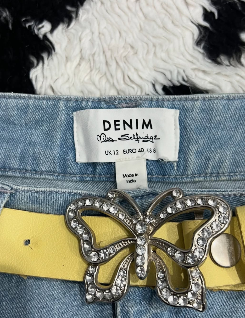 Miss Selfridge Embroidered Butterfly Denims (Waist 32)