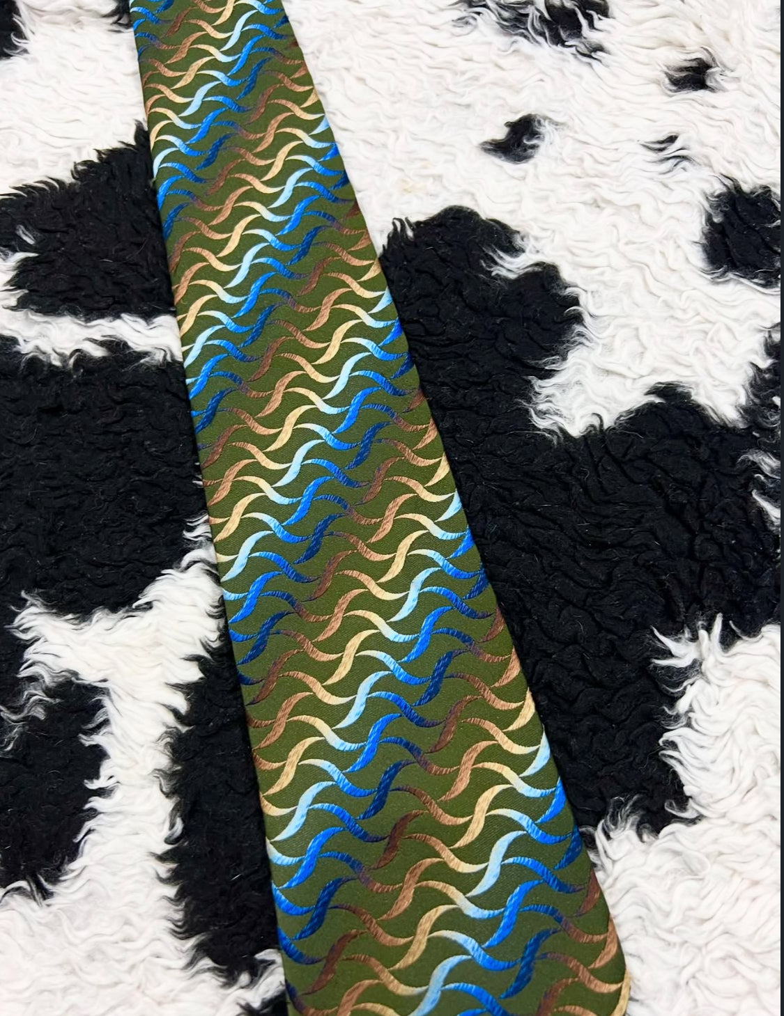 Folkespeare Green Embroidered Tie