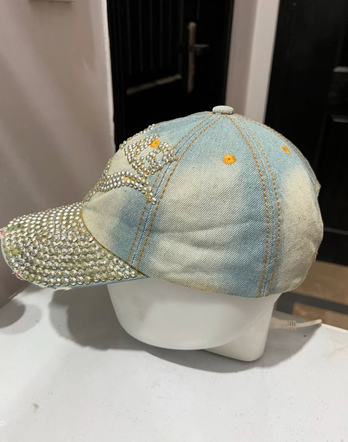 Texas Bedazzled Denim Cap